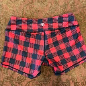 Buffalo Red and Black Plaid Born Primitive workout shorts. Size small.